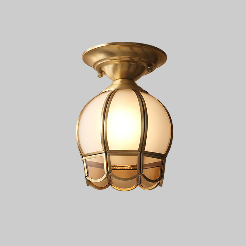 Scalloped Brass Clip-On Lamp – Minimalist Semi-Flush Mount