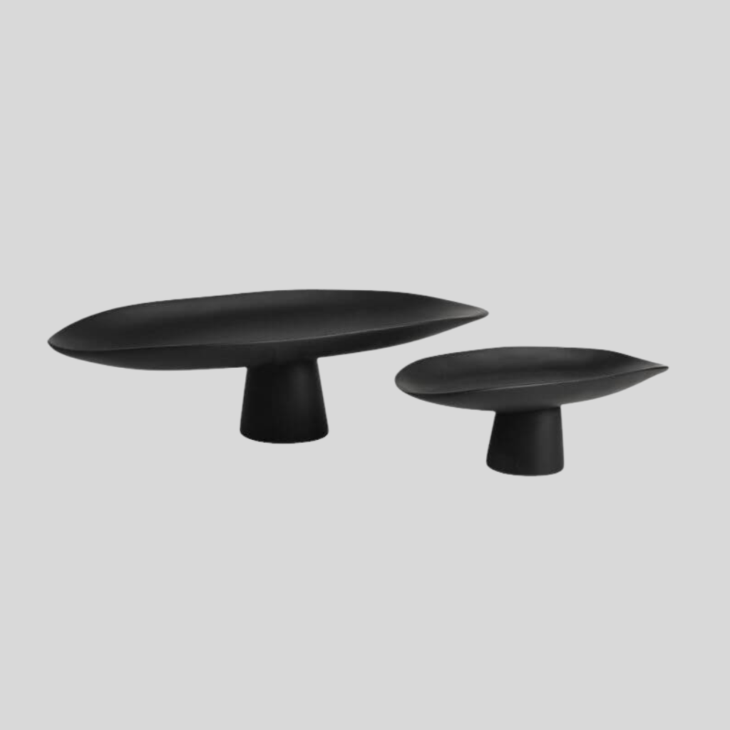 Black Porcelain Decorative Tray - Handmade Elegant Accent for Modern Interiors