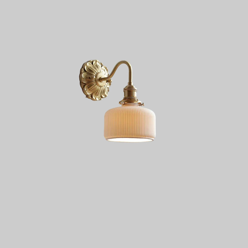 Curved Ceramic LED Wall Light with Brushed Copper Finish – Nordic Style