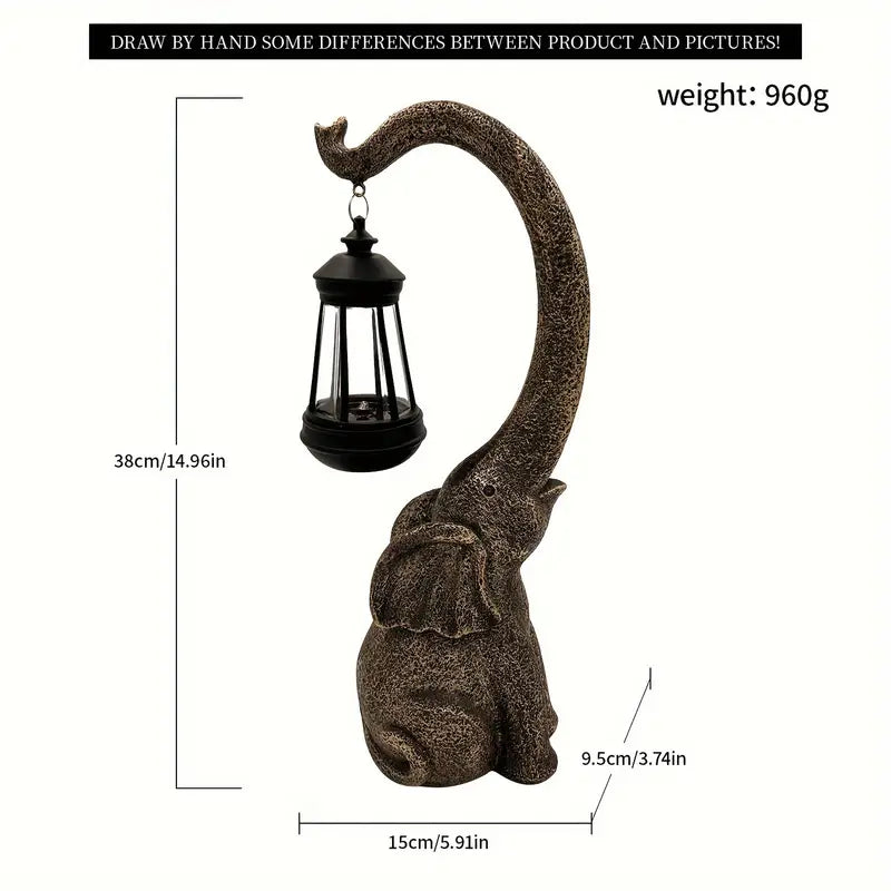 Enchanted Elephant Solar Garden Light – Decorative Outdoor LED Statue