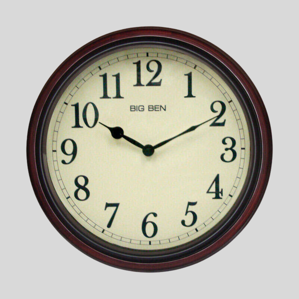 Classic Wall Clock - Timeless Design with Brown Wood Finish for Elegant Interiors